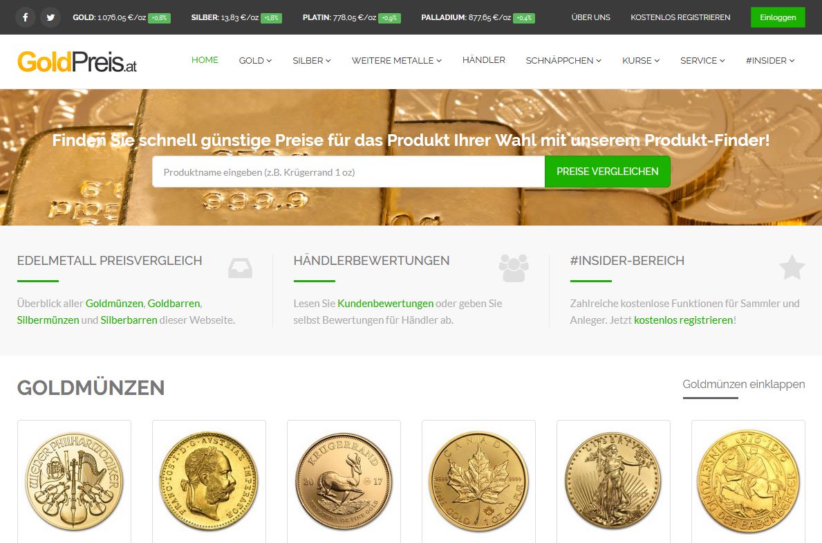 Goldpreis.at Screenshot