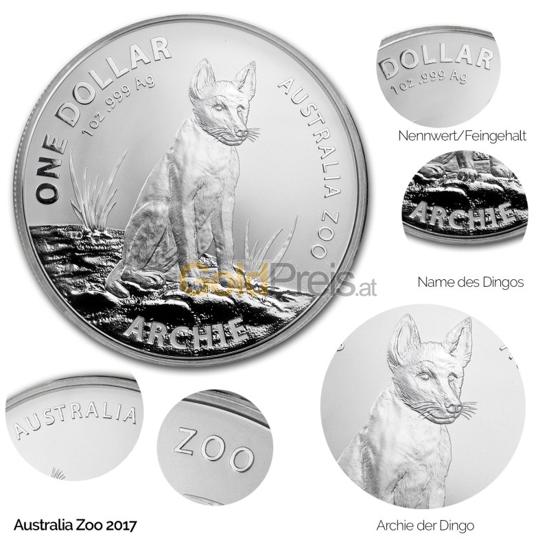 Silbermünze Archie the Alpine Dingo (2017) - Details des Revers