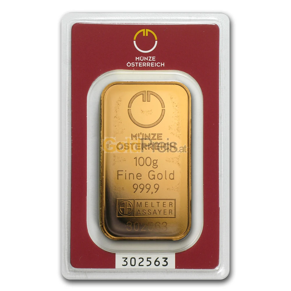 Goldbarren Preisvergleich: 100 Gramm Gold kaufen