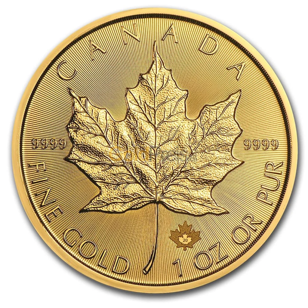 Ahornblatt auf Maple Leaf Goldmünze