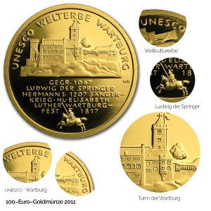 2011 UNESCO Welterbe – Wartburg - Revers