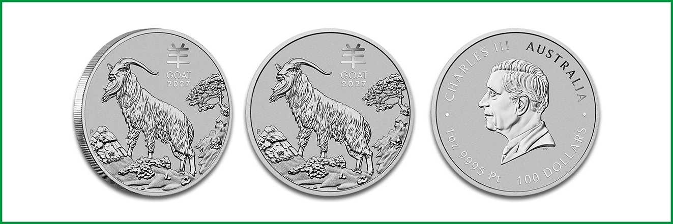 Bullionmünze Platin Lunar III Year of the Goat 2027