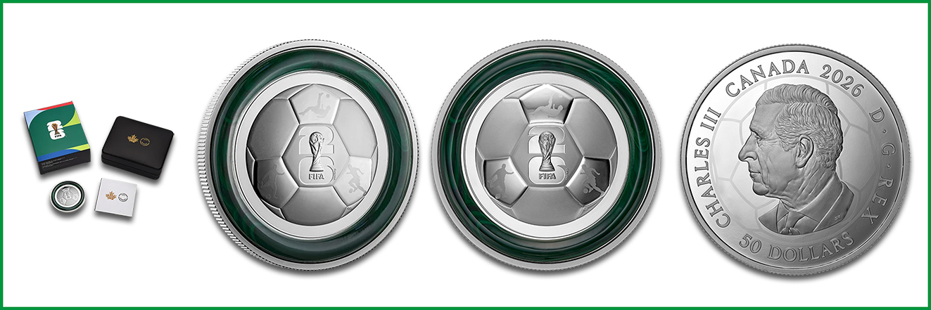 5 oz Silbermünze UHR, Malachit, The Trophy, © Royal Canadian Mint